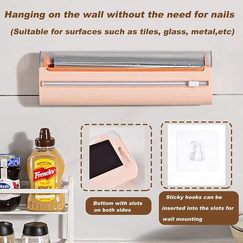 موزع غلاف بلاستيكي مغناطيسي 2 في 1 من COFICINA مع قاطع، موزع تغليف ملتصق بطبقة مزدوجة للحفاظ على رقائق الألومنيوم من القصدير الملتصق معًا، موزع رقائق معدنية وبلاستيكية مع قاطع منزلق in Kuwait