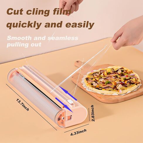 موزع غلاف بلاستيكي مغناطيسي 2 في 1 من COFICINA مع قاطع، موزع تغليف ملتصق بطبقة مزدوجة للحفاظ على رقائق الألومنيوم من القصدير الملتصق معًا، موزع رقائق معدنية وبلاستيكية مع قاطع منزلق in Kuwait