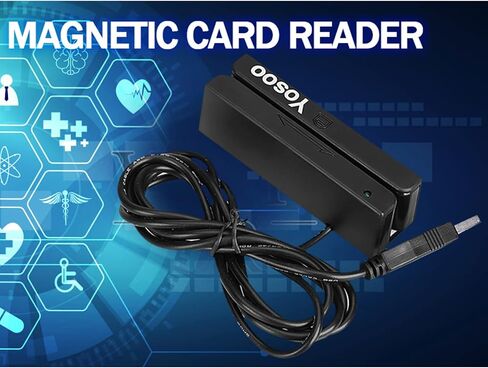 بطاقة ائتمان ذات شريط مغناطيسي من Ejoyous، USB 3 مسارات Hi Co قارئ بطاقات الائتمان Swiper Magstripe Swipe Card MSR90 لنقطة البيع (POS)، التحكم في الوصول، التحقق من الهوية in Saudi Arabia