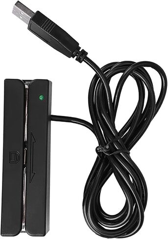 بطاقة ائتمان ذات شريط مغناطيسي من Ejoyous، USB 3 مسارات Hi Co قارئ بطاقات الائتمان Swiper Magstripe Swipe Card MSR90 لنقطة البيع (POS)، التحكم في الوصول، التحقق من الهوية in Saudi Arabia