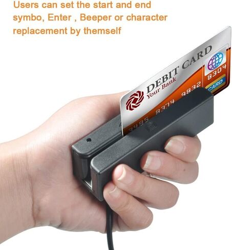 Zeroone قارئ بطاقات الائتمان، قارئ بطاقات الشريط المغناطيسي Msr90 USB 3 مسارات POS نظام بطاقة الائتمان أمين الصندوق ميني ماج قارئ السرعة Swiper in Kuwait
