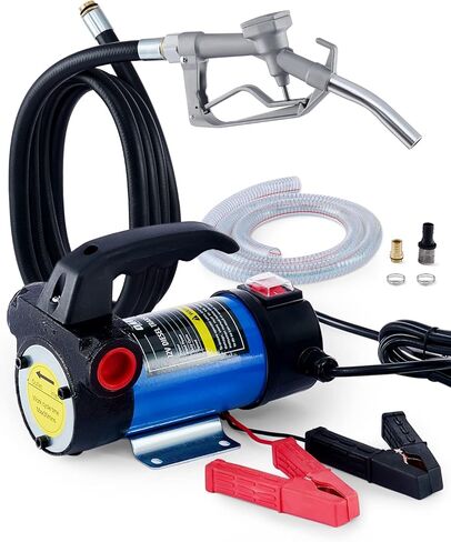 Orion Motor Tech Diesel Transfer Pump, 12 Volt Fuel Pump with Nozzle Hoses for Diesel, Kerosene, Machine, Transformer Oil, Self Priming DC Electric Kit in Kuwait