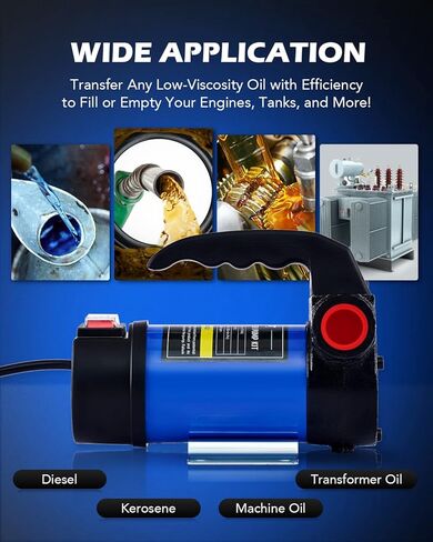 Orion Motor Tech Diesel Transfer Pump, 12 Volt Fuel Pump with Nozzle Hoses for Diesel, Kerosene, Machine, Transformer Oil, Self Priming DC Electric Kit in Kuwait