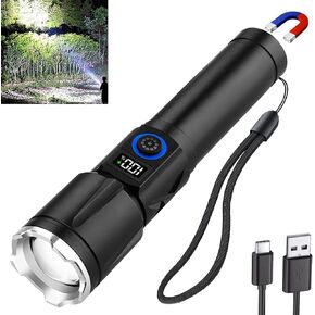 Rechargeable Spotlight, 3,000,000 Lumens Led Spot Lights Outdoor Handheld Super Bright Powerful Long Range Flashlight with 4 Modes, Tripod, USB C, IPX5 Waterproof for Fishing Boating Camping