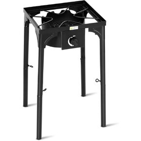 GYMAX Camping Stove, 3 Burner Propane Camp Stove w/Detachable Legs, 225,000-BTU Output, 20 PSI Regulator & CSA Certification, 30’’ Outdoor Gas Stove, High Pressure Propane Burner for BBQ (3 Burner)