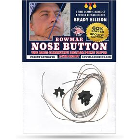 Bowmar Archery Nose Button Recurve Edition, Extremely Light Weight, Creates Consistent Anchor Point, Two Sizes Included