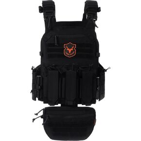 Tactical Molle Vest for Big Men with Quick Release Front Pouch Set Heavy-Duty Detachable and Reassembleable Gear