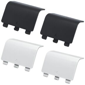 Surf turtle 4 Pack Battery Back Cover for Xbox One, Replacement Battery Doors Shell Repair Part Compatible with Xbox One/Xbox One S Wireless Controller(Black&White)