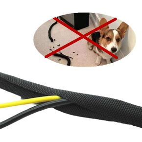 Cord Protector Wire Loom Tubing Cable Sleeve Split Sleeving Protect Wires from Rabbits, Cats and Other Pets (20Ft)