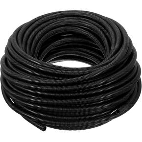HARFINGTON Wire Loom Tubing 10FT - 1/4 inch, Wire Conduit Hose Cord Protector Cable Sleeves Flexible Electrical Wire Cover