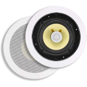 Monoprice 2 Way In-Wall Speakers - 5.25 Inch (Pair) With Snap-Lock, Aramid Fiber And Titanium Silk Drivers - Caliber Slim Series