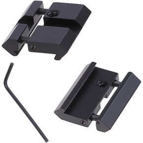 2pcs 11mm Dovetail to 20mm Picatinny Weaver Low Profile Snap-in Rail Adaptor for Rifle Scope