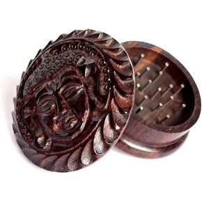 Handmade Carved Artistic Natural Antique Designer 2 Inch unique eco friendly 2Part Herb Grinder for Gifts