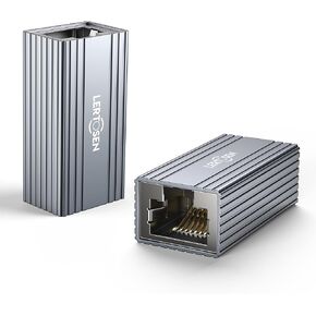 Ethernet Extender 10Gbps, 2 Pack Ethernet Coupler for Cat8 Cat7 Cat6 Cat5 Cable, 328ft Long Distance Extend, Aluminum Alloy Shell