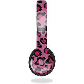 Carbon Fiber Skin Compatible with Beats Solo 4 - Pink Leopard - Premium 3M Vinyl Protective Wrap Decal Cover - Easy to Apply | Crafted in The USA by MightySkins