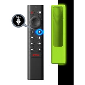 (with Green Luminous Case) Replace for Nvidia Shield Remote Control Replacement with Voice Search, Backlit Buttons, IR Blaster to Control Your TV, Customizable Menu Buttons
