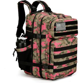 45L Tactical Assault Backpack 3 day assault pack with Molle Waterproof backpack Rucksack for Tactical Backpacks (BlackWhite Camo)