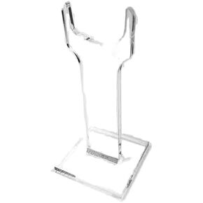 Rifle Stand, Single Clear Wide Top Gun display, individual units for displaying angled or straight collectible rifles & guns. Order TWO, one for each side, choosing from multiple sizes. (8 Inch)
