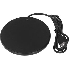Coffee Mug Warmer 55C Insulation Coaster Plate 55°C Tea Coaster Wood Coaster USB Coffee Cup Warmer Wooden Coaster Wax (Black)