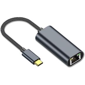 USB C to Ethernet Adapter for Laptop PC Gigabit Ethernet LAN Network Adapter Compatible with Nintendo Switch MacBook Windows macOS Linux, and More[Grey Green]