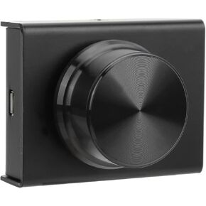 Volume Control Knob, Compatible Volume Remote Controller Knob One Key Mute USB PC Aluminum Alloy for Watching Videos for Playing Games(Black)