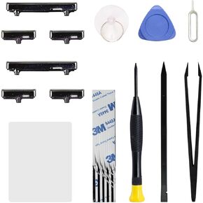 2 Pack for Galaxy S10 & S10 Plus Power Volume Button Replacement Repair Part, Side Buttons Compatible with S10 & S10 Plus, with Toolkit, Silver