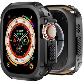 BOTOMALL Compatible with Apple Watch Ultra/Ultra 2 Bumper Case 49mm,Rugged Military Grade Flexible Shockproof TPU Face Cover Protector for iWatch Men Womens