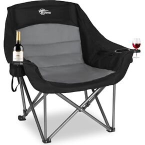 Oversized XL Camping Chairs for Adults Heavy Duty Suproot 500 lbs Outdoor Folding Chairs Padded Portable Lawn Chairs Camp Chairs with Cup Holder