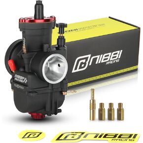 NIBBI PWK 34MM Carburetor with Three Main Jets and One Pilot Jet of Performance Racing Carburetor for Replace Keihin or mikuni Carburetors