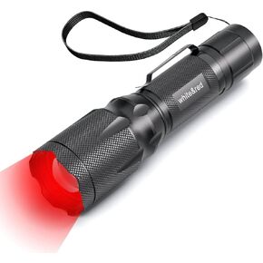 Upgraded Red Flashlight, Bright White &High/Low Power Red Light Options with Memory, Zoom Lens, Portable Waterproof LED Small Torch for Aviation, Astronomy, Night Vision