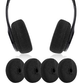 Earpads Sweater Cover Protectors with Knit Fabric for Beats Solo 3/2, Solo HD/Mixr/EP Headphones and Other Headsets with 1.57-3.14 Inch Ear Cushions [ 2 Pairs ] (Black)
