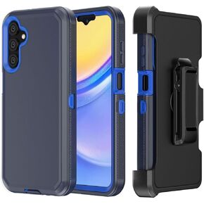 Phone Case for Samsung Galaxy A15 2024 case,Heavy Duty Hard Shockproof Armor Protector Case Cover with Belt Clip Holster for Samsung A15 2024 Phone Case (Black-1)