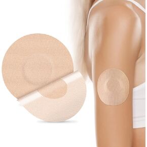 25Pack Freestyle Bandage for Libre 3 Sensor Covers Waterproof 14 Days Overpatch Tape CGM Adhesive Patches without Hole, Beige