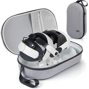 JoyHood Hard Carrying Case Compatible with Meta Quest 3/Oculus Quest 2/Pro/PICO4 VR Headset, Travel Storage Case fits for Elite Strap/Touch Controllers/Battery Pack/Charging Cable