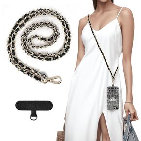 Universal Cell Phone Lanyard, Metal Cell Phone Chain Anti-Theft Crossbody Phone Lanyard, Clip and Go Strap for Phone with Wallet Crossbody,Adjustable Phone Lanyard,Phone Strap,Phone Lanyard