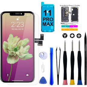 Brinonac for iPhone 11 pro max LCD Screen Replacement Kit,6.5 inch 3D Touch Screen Display Digitizer Frame Assembly Set with Repair Tools,Adhesive and Tempered Glass for A2161/A2220/A2218
