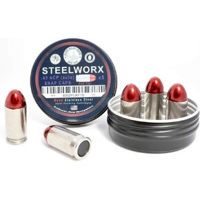 Steelworx 45 ACP (Auto) Stainless Steel Snap Cap Training Round