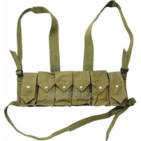 warreplica Rhodesian FAL / G3 / M14 Bush War Magazine Chest Rig with Grenade Pocket - Reproduction