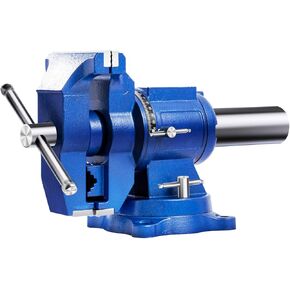 5" Versatile Heavy-Duty Vise with 360° Rotating Base and Head, 5.35" Max Jaw Opening, Includes Anvil Ideal for Precision Work and Versatile Clamping (28LB)