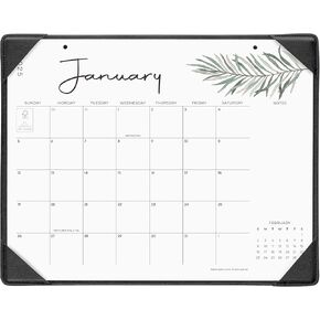 Cabbrix Aesthetic Desk Calendar 2025-2026 Runs From Jan 2025 to Jun 2026, Perfect for Home Office Desktop/Wall Calendar 15" x 12" for Easy Organizing (Greenery)