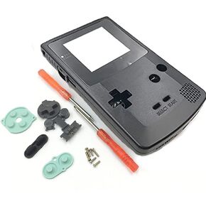 Full Set Housing Shell Case Cover with Buttons Screwdrivers for Gameboy Color GBC (Black)