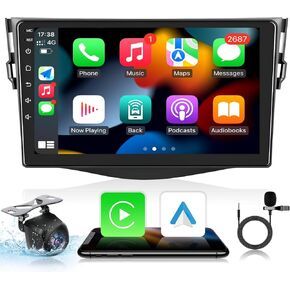 Car Radio for Toyota RAV4 2007-2012: [2G+64G] 9 Inch 1280 * 800 Touchscreen Stereo Replacement with Wireless Carplay Android Auto, Built-in Bluetooth, GPS, WiFi, FM, SWC, Mirror Link Backup Camera