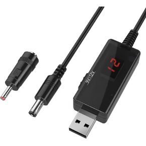 DROK USB إلى 9 فولت، 5 فولت إلى 12 فولت، كابل USB DC 5 فولت دفعة إلى 9 فولت 12 فولت محول جهد 1 أمبير خط منظم طاقة محول فولت مع شاشة LED in Kuwait