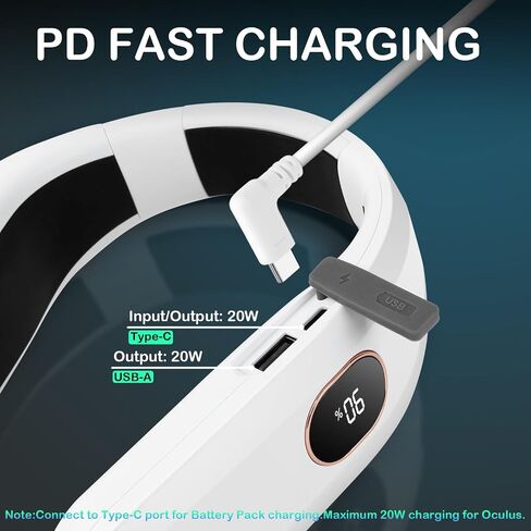 Battery Pack for Meta Quest 3, 10000mAh Lightweight Neck Power Bank with Fast Type C Cable Cord,PD Fast Charger Accessories for Meta Quest 3/Quest Pro/Quest 2/Pico 4, Extend 4-6H Playtime in VR in Saudi Arabia