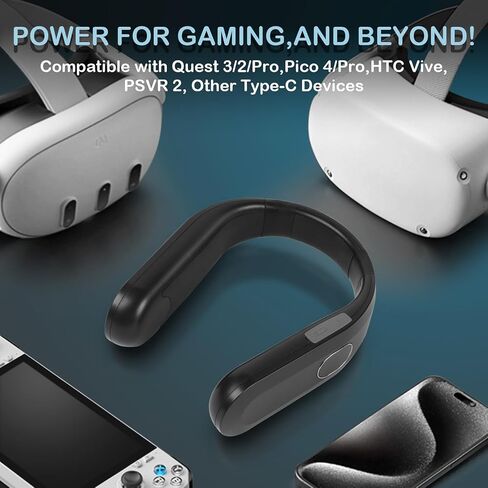 Battery Pack for Meta Quest 3, 10000mAh Lightweight Neck Power Bank with Fast Type C Cable Cord,PD Fast Charger Accessories for Meta Quest 3/Quest Pro/Quest 2/Pico 4, Extend 4-6H Playtime in VR in Saudi Arabia