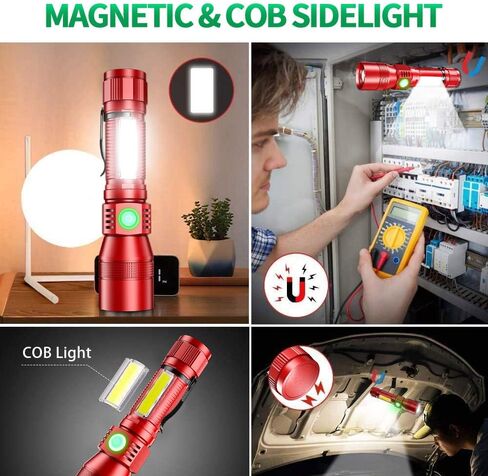 UV Flashlight Black Light, 3-in-1 Magnetic Flashlight Rechargeable, High Lumen Tactical LED Flashlight, 7 Modes Waterproof UV Light for Camping Emergencies Pet Urine Detection in Kuwait