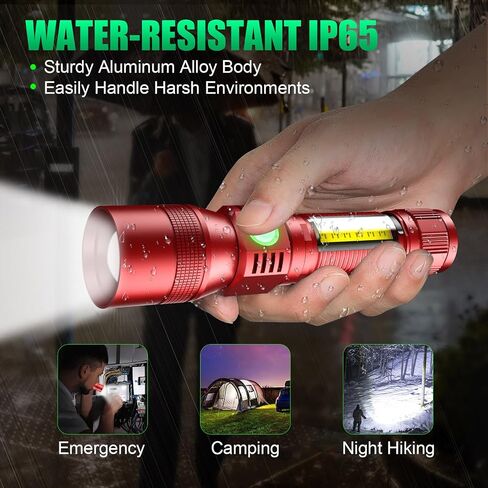 UV Flashlight Black Light, 3-in-1 Magnetic Flashlight Rechargeable, High Lumen Tactical LED Flashlight, 7 Modes Waterproof UV Light for Camping Emergencies Pet Urine Detection in Kuwait