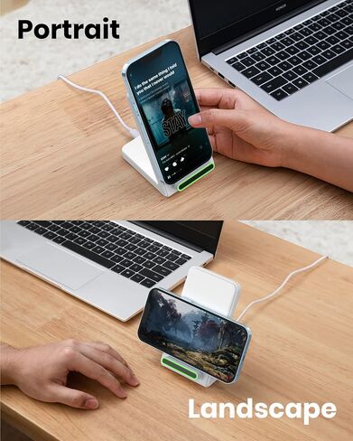 Wireless Charging Stand for iPhone 15/14/13/12 Pro Max/Pro/Mini, SE 11 X XR XS MAX X 8 Plus, Wireless Phone Charger Samsung S23/S22/S21/S20/S10+/Ultra, Note 20/10/9 White (Adapter Included) in Saudi Arabia