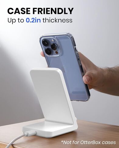 Wireless Charging Stand for iPhone 15/14/13/12 Pro Max/Pro/Mini, SE 11 X XR XS MAX X 8 Plus, Wireless Phone Charger Samsung S23/S22/S21/S20/S10+/Ultra, Note 20/10/9 White (Adapter Included) in Saudi Arabia