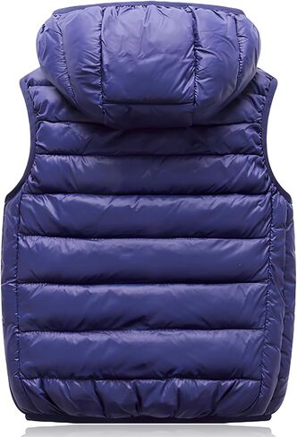 Aivtalk Boys Girls Puffer Down Vest Toddler Kids Hooded Zip Sleeveless Jacket Winter Coat in Kuwait